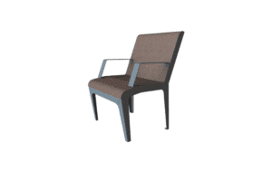 Le fauteuil Organic allie design et durabilité, offrant un confort optimal grâce à son assise en PVC recyclé et chanvre, soutenue par une structure robuste en acier galvanisé.