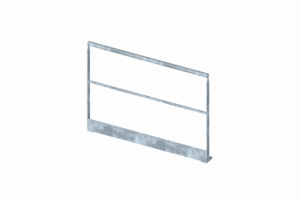 Garde-corps à la française en acier robuste, fixé sur dalle, offrant sécurité et design élégant pour balcons et terrasses.